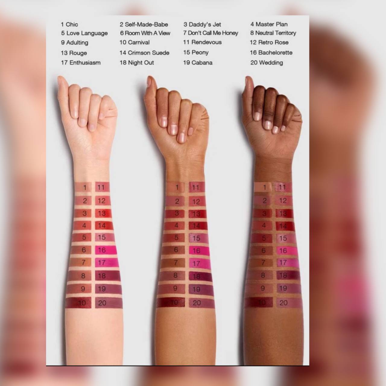 رنگبندی رژ لب مات جامد شیگلم