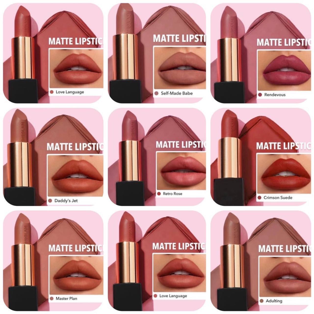 رنگبندی رژ لب مات جامد شیگلم 